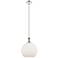 Astor 12"W Polished Nickel Metal Stem Mini Pendant w/ Matte White Shade