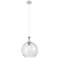 Astor 12"W Satin Nickel And White Rope Cord Mini Pendant w/ Seedy Shade