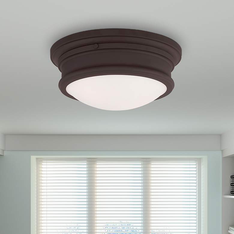 Image 1 Astor 13-in W Bronze Flush Mount Light