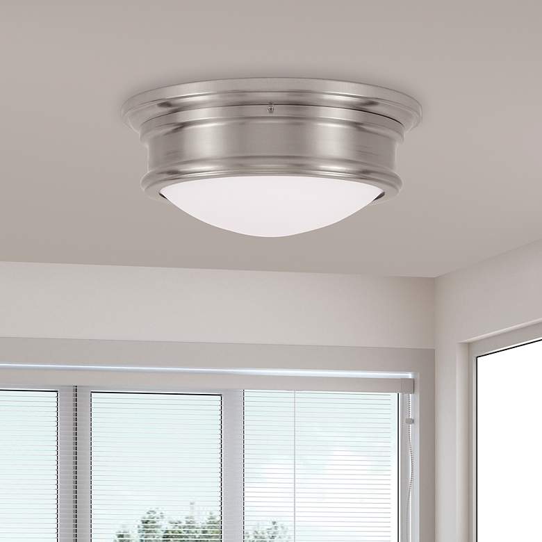 Image 1 Astor 13-in W Brushed Nickel Flush Mount Light