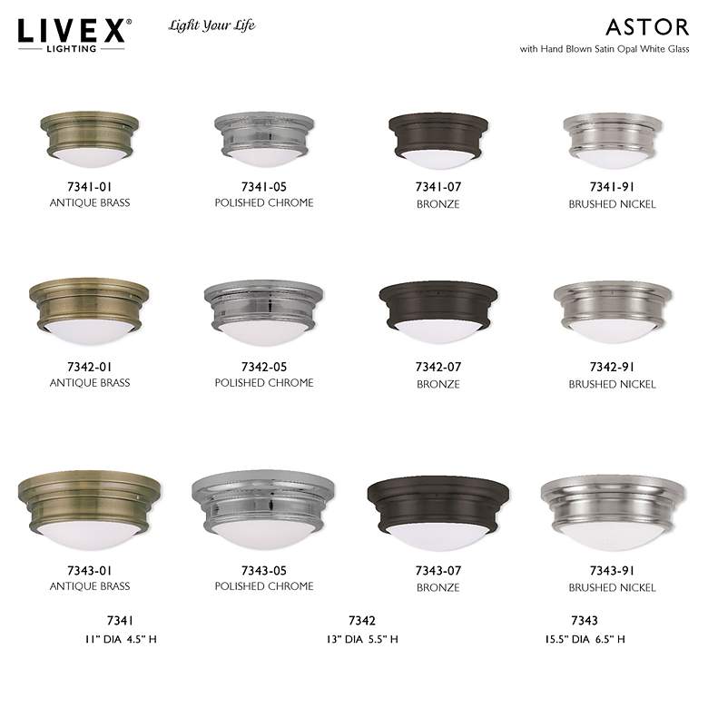 Image 7 Astor 13-in W Brushed Nickel Flush Mount Light more views