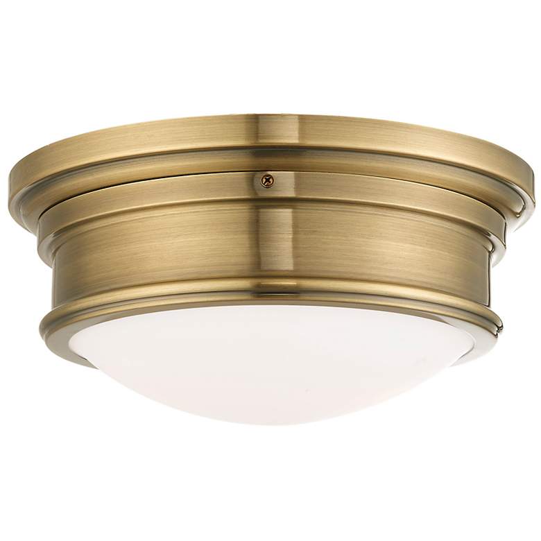 Image 1 Astor 13" Wide Antique Brass Ceiling Light