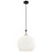Astor 14"W Matte Black And White Rope Cord Pendant w/ Matte White Shade