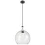 Astor 14"W Matte Black And White Rope Cord Pendant With Seedy Shade