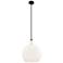 Astor 14"W Matte Black And White Rope Stem Pendant w/ Matte White Shade