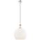 Astor 14"W Nickel And White Rope Stem Pendant w/ Matte White Shade