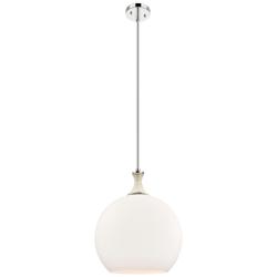 Astor 14"W Nickel And White Rope Stem Pendant w/ Matte White Shade