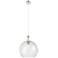 Astor 14"W Polished Nickel And White Rope Cord Pendant With Seedy Shade