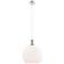 Astor 14"W Polished Nickel Metal Cord Pendant With Matte White Shade