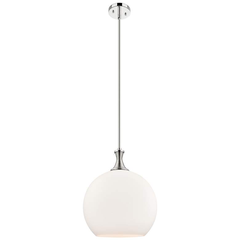 Image 1 Astor 14"W Polished Nickel Metal Stem Pendant With Matte White Shade