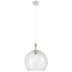 Astor 14"W Satin Nickel And White Rope Cord Pendant With Seedy Shade