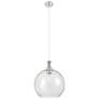 Astor 14" Wide Satin Nickel Metal Cord Hung Pendant With Seedy Shade