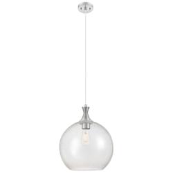 Astor 14" Wide Satin Nickel Metal Cord Hung Pendant With Seedy Shade