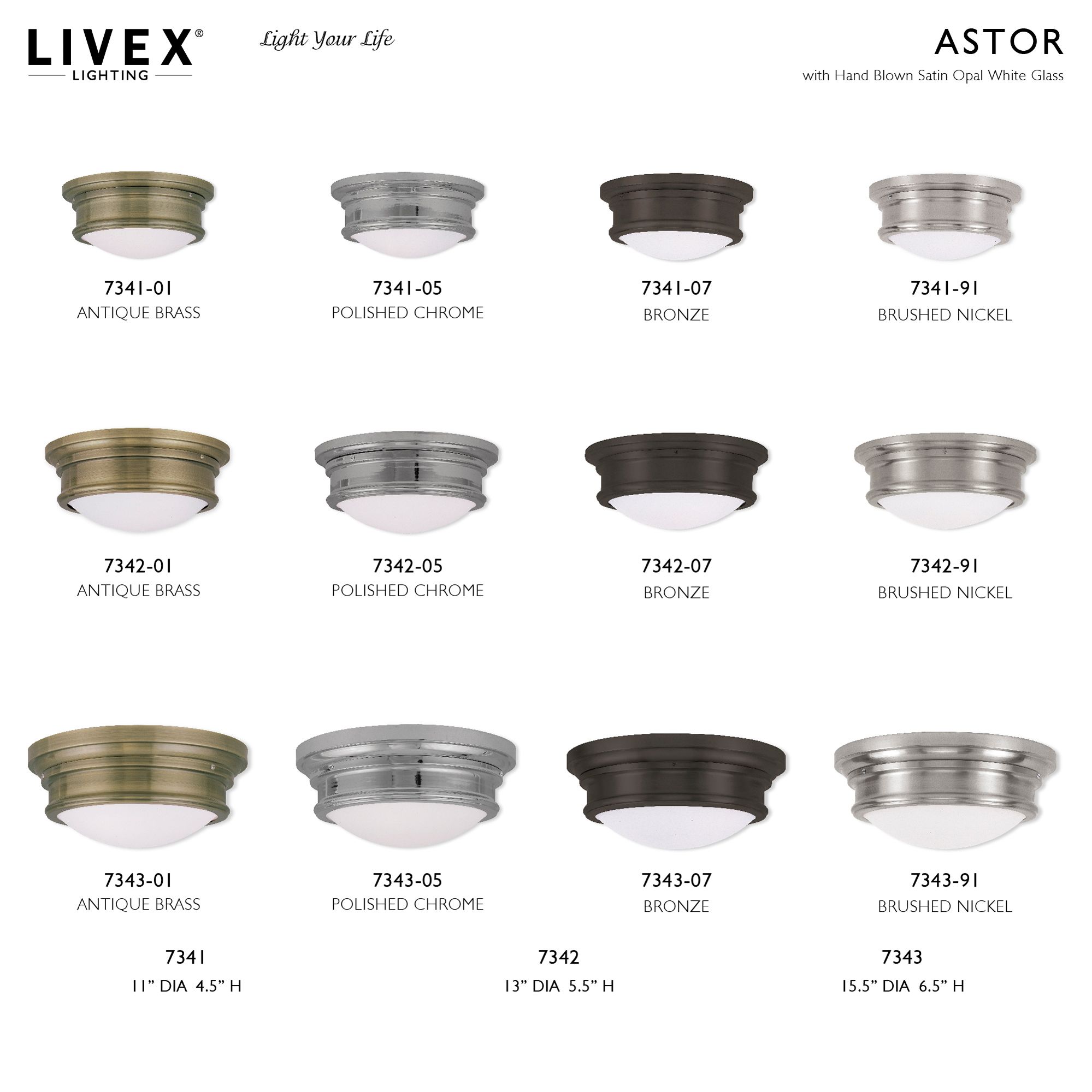 Astor 15.5-in W Brushed Nickel Flush Mount Light