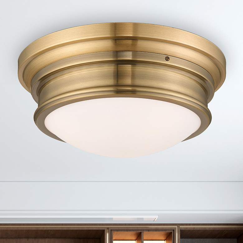 Image 1 Astor 3 Light Antique Brass Ceiling Mount