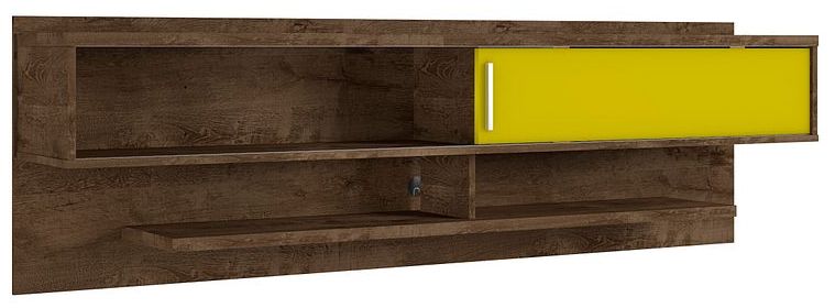 Image 5 Astor 70.86 Floating Entertainment Center in Rustic Brown and Yellow more views