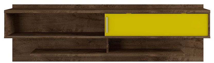 Astor 70.86 Floating Entertainment Center in Rustic Brown and Yellow