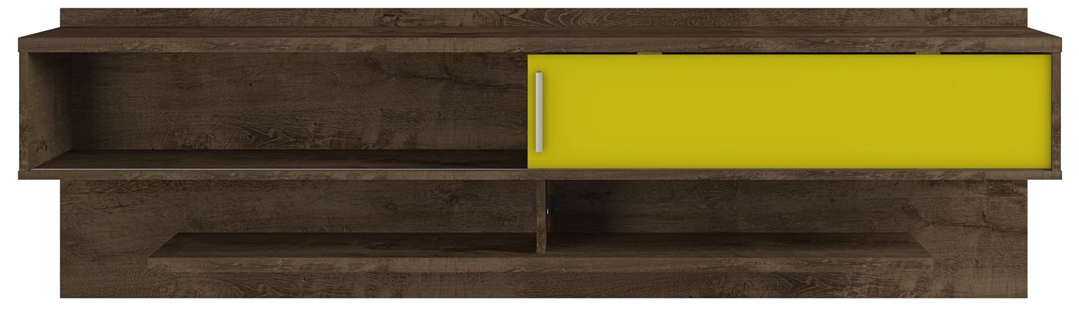 Astor 70.86 Floating Entertainment Center in Rustic Brown and Yellow