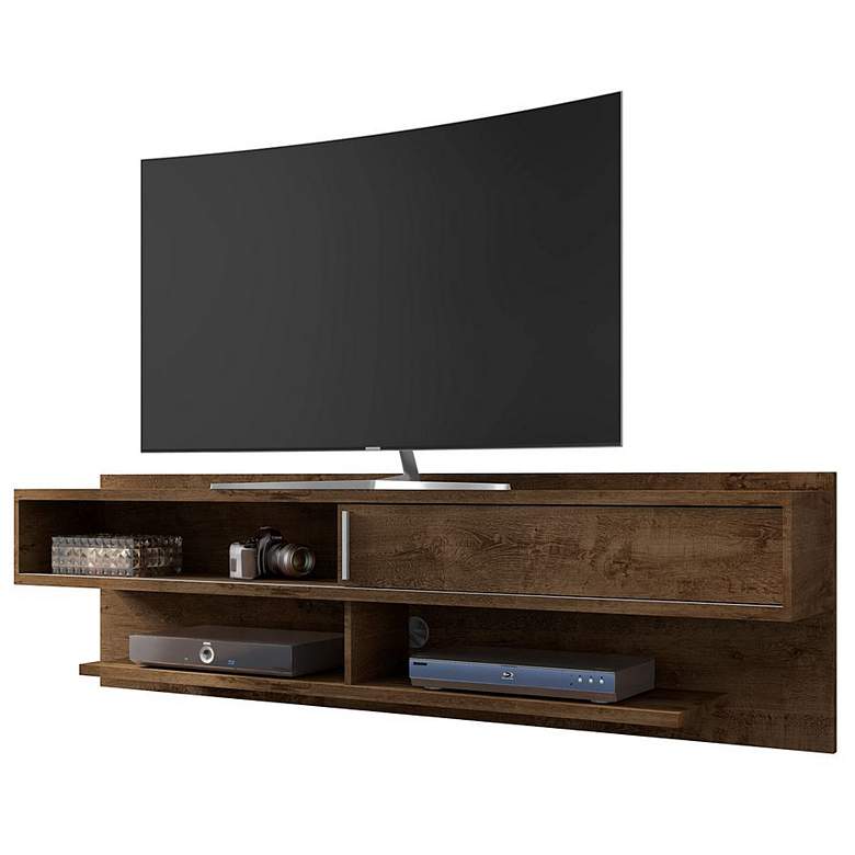 Image 1 Astor 70.86 Floating Entertainment Center in Rustic Brown
