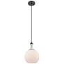 Astor 8"W Black And White Rope Cord Mini Pendant w/ White Shade