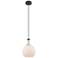 Astor 8"W Black And White Rope Cord Mini Pendant w/ White Shade