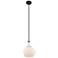 Astor 8"W Black And White Rope Stem Mini Pendant w/ White Shade