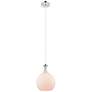 Astor 8"W Nickel And White Rope Cord Mini Pendant w/ Matte White Shade