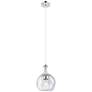 Astor 8"W Nickel And White Rope Cord Mini Pendant w/ Seedy Shade