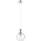Astor 8"W Polished Nickel Metal Cord Hung Mini Pendant With Seedy Shade
