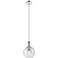 Astor 8"W Polished Nickel Metal Stem Hung Mini Pendant With Seedy Shade
