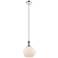 Astor 8"W Polished Nickel Metal Stem Mini Pendant w/ Matte White Shade