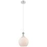 Astor 8"W Satin Nickel And White Rope Cord Mini Pendant w/ White Shade