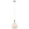 Astor 8"W Satin Nickel And White Rope Cord Mini Pendant w/ White Shade