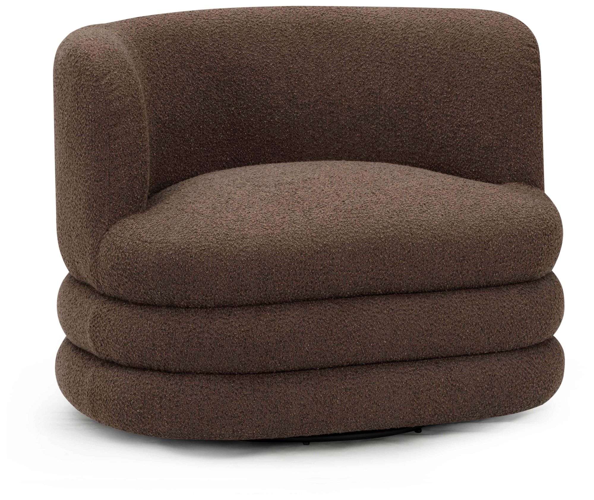 Image 3 Astor Brown Boucle Swivel Hotel Lounge Chair more views