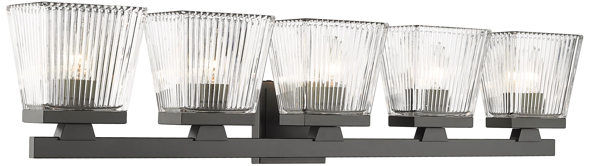 Astor by Z-Lite Matte Black 36 inch 5 Light Vanity