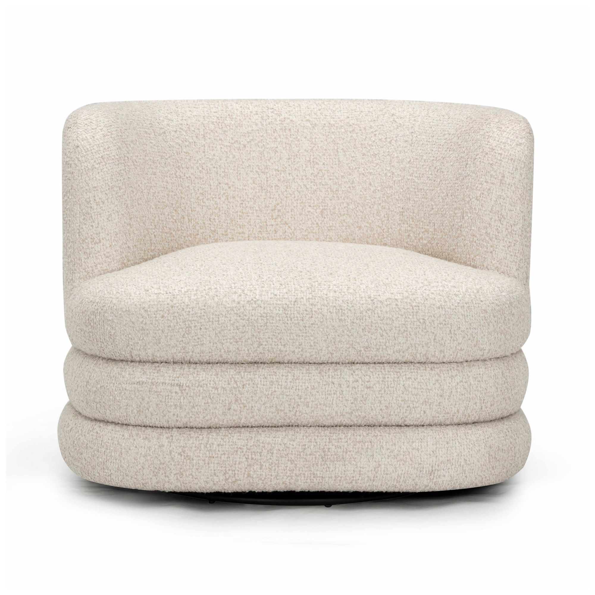 Image 2 Astor Cream Heavy Boucle Swivel Hotel Lounge Chair more views
