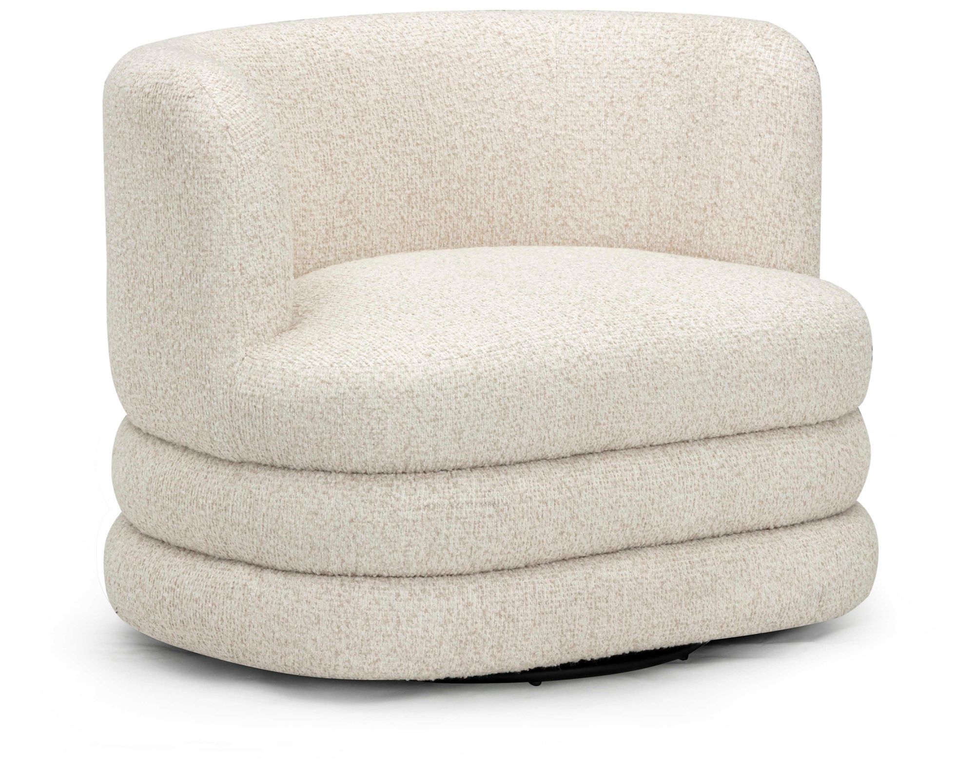 Image 3 Astor Cream Heavy Boucle Swivel Hotel Lounge Chair more views