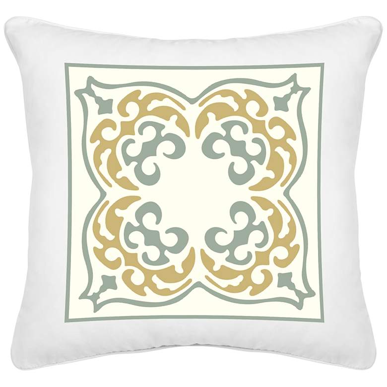Image 1 Astor Ivory White Canvas 18 inch Square Decorative Pillow