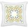 Astor Ivory White Canvas 18" Square Decorative Pillow