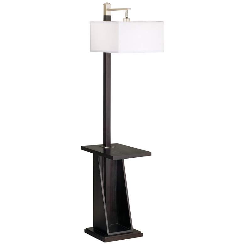 Image 1 Astor Place Espresso Tray and Shelf Floor Lamp