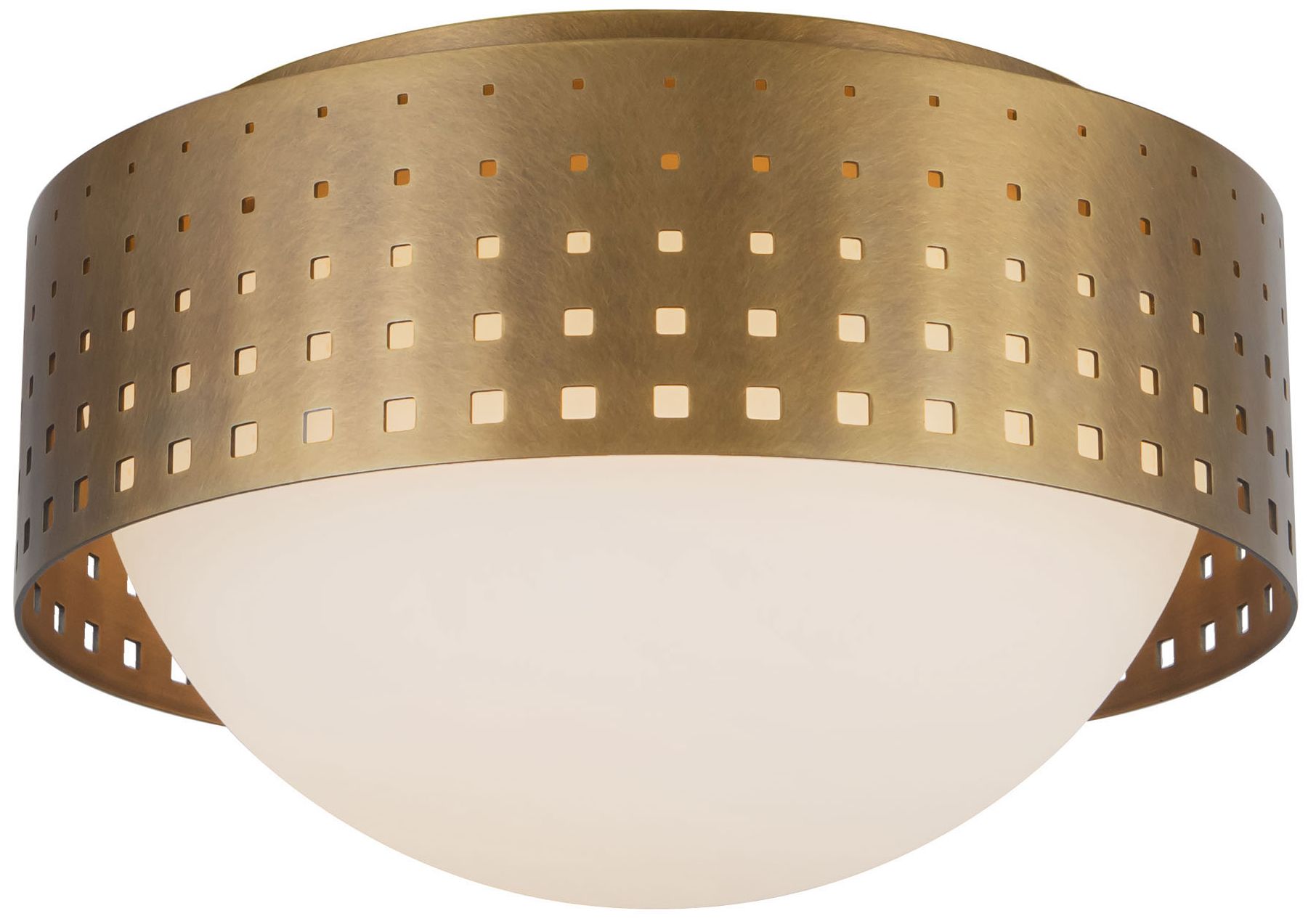 Image 3 Astoria 10-in Vintage Brass Flush Mount more views