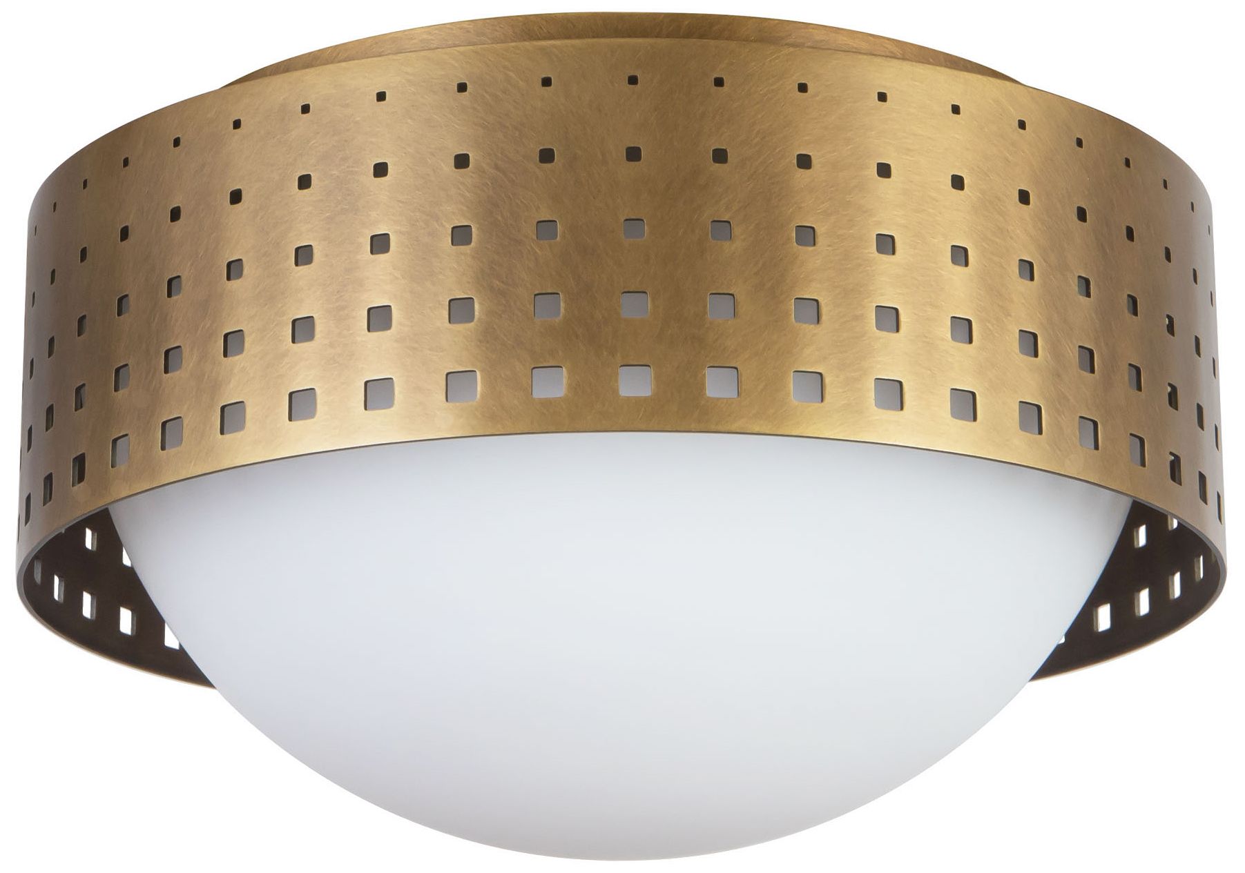 Image 4 Astoria 10-in Vintage Brass Flush Mount more views