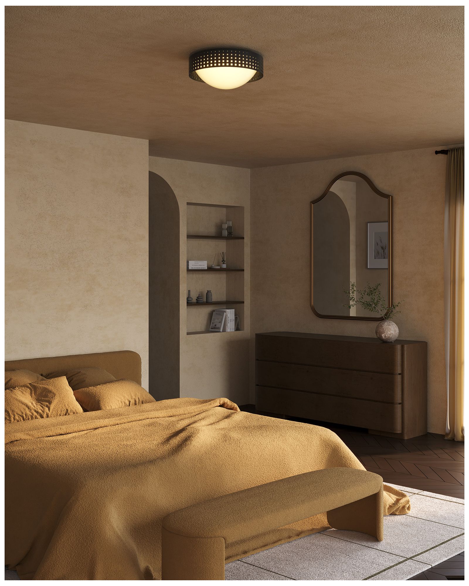 Image 6 Astoria 14-in Urban Bronze Flush Mount more views