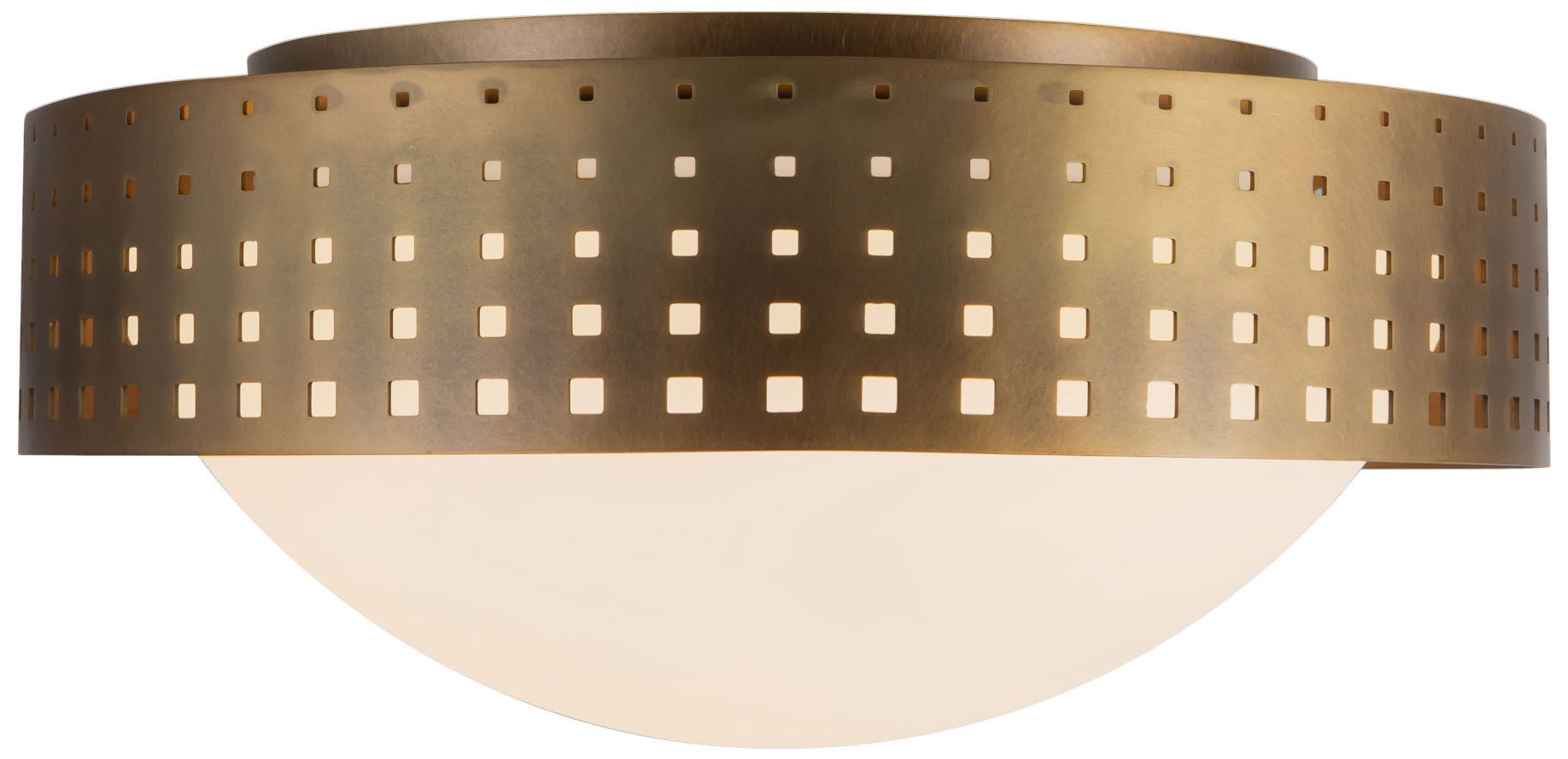 Image 2 Astoria 14-in Vintage Brass Flush Mount