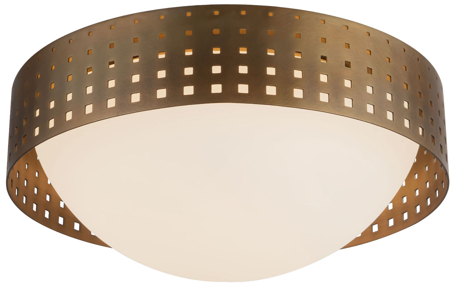 Image 3 Astoria 14-in Vintage Brass Flush Mount more views