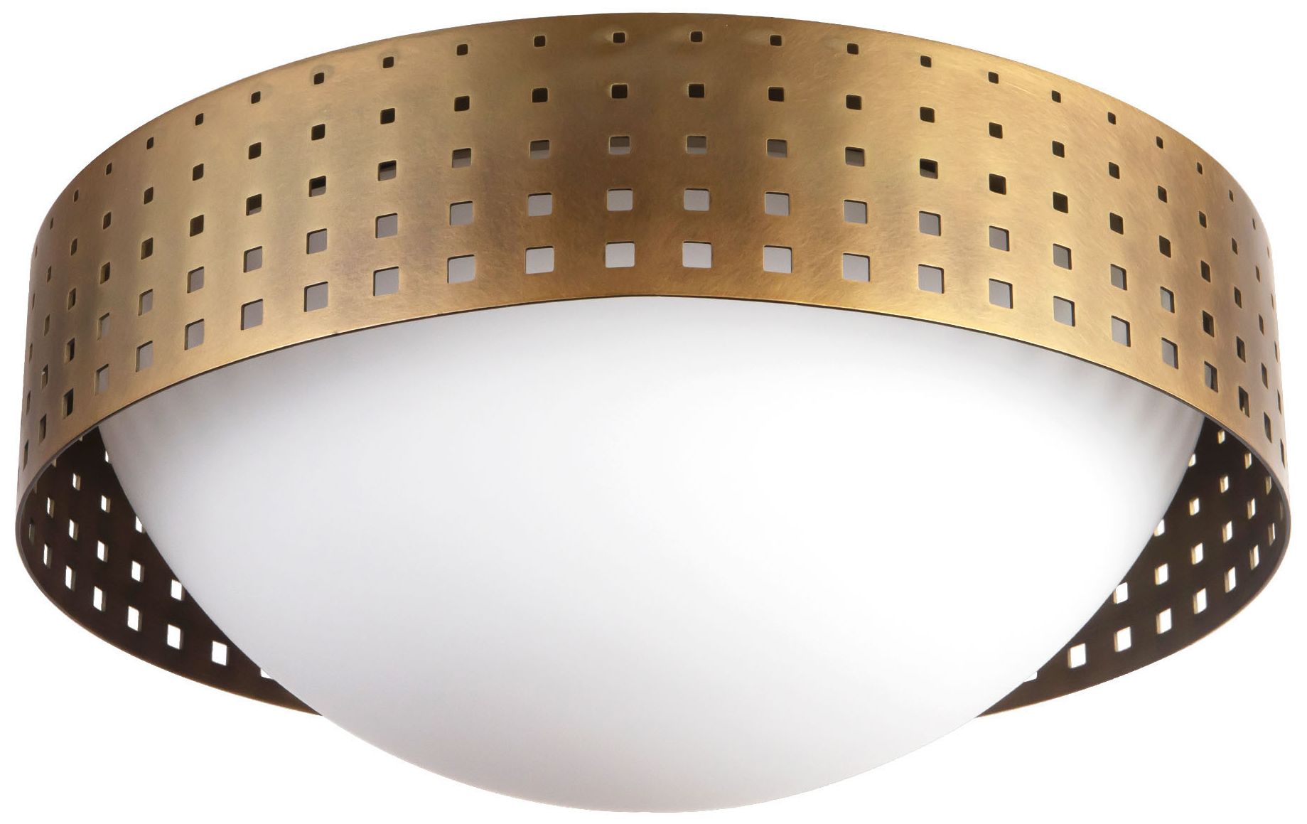 Image 4 Astoria 14-in Vintage Brass Flush Mount more views