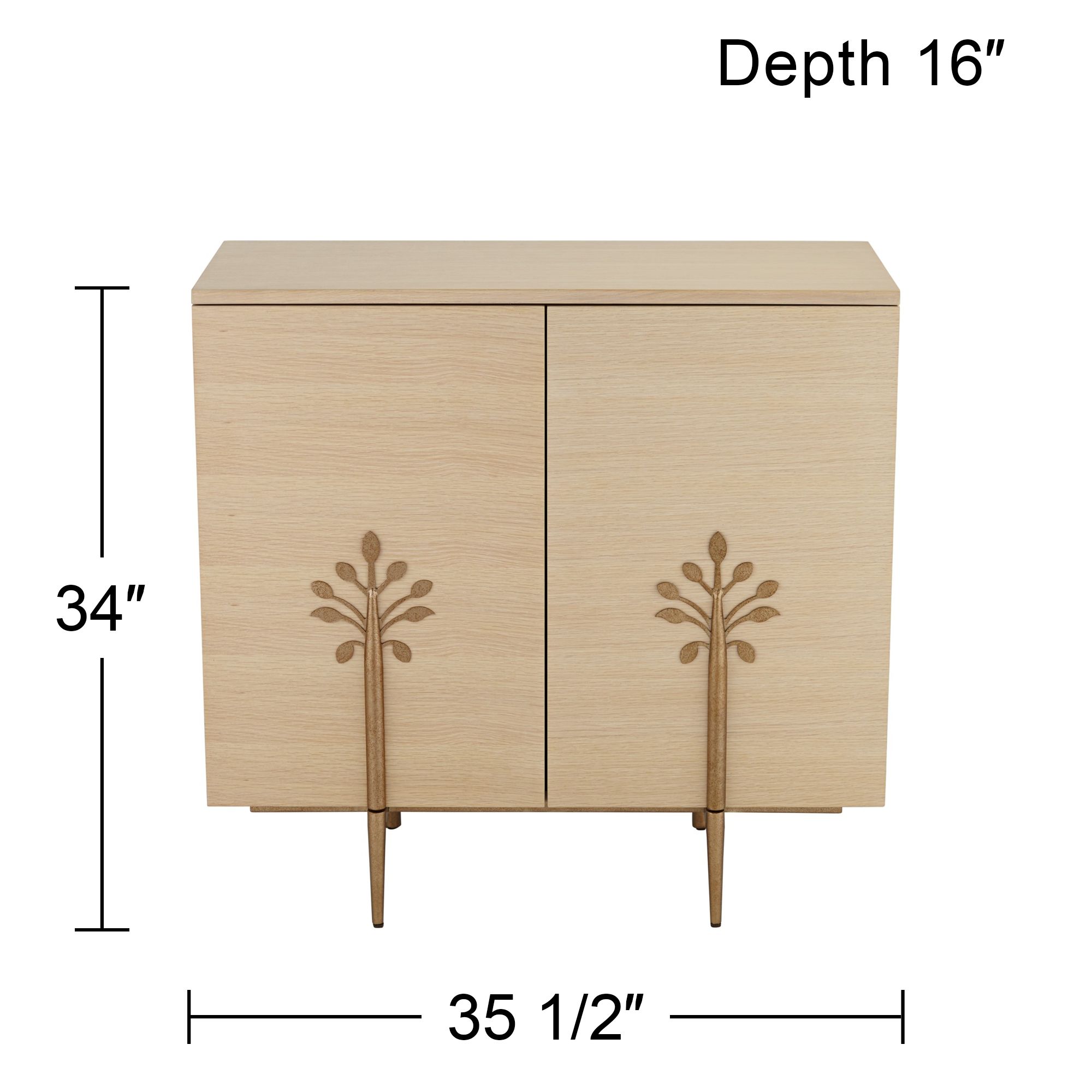 Astoria 2-Door Modern Cabinet with Bronze Flower Door Pulls in scene