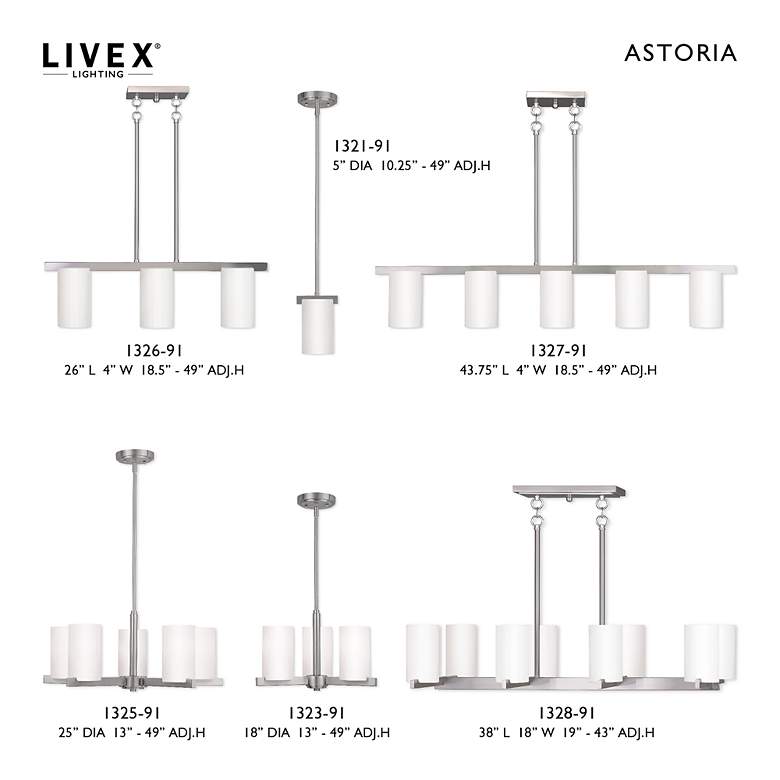 Image 7 Astoria 25-in 5-Light Brushed Nickel Shaded Chandelier more views