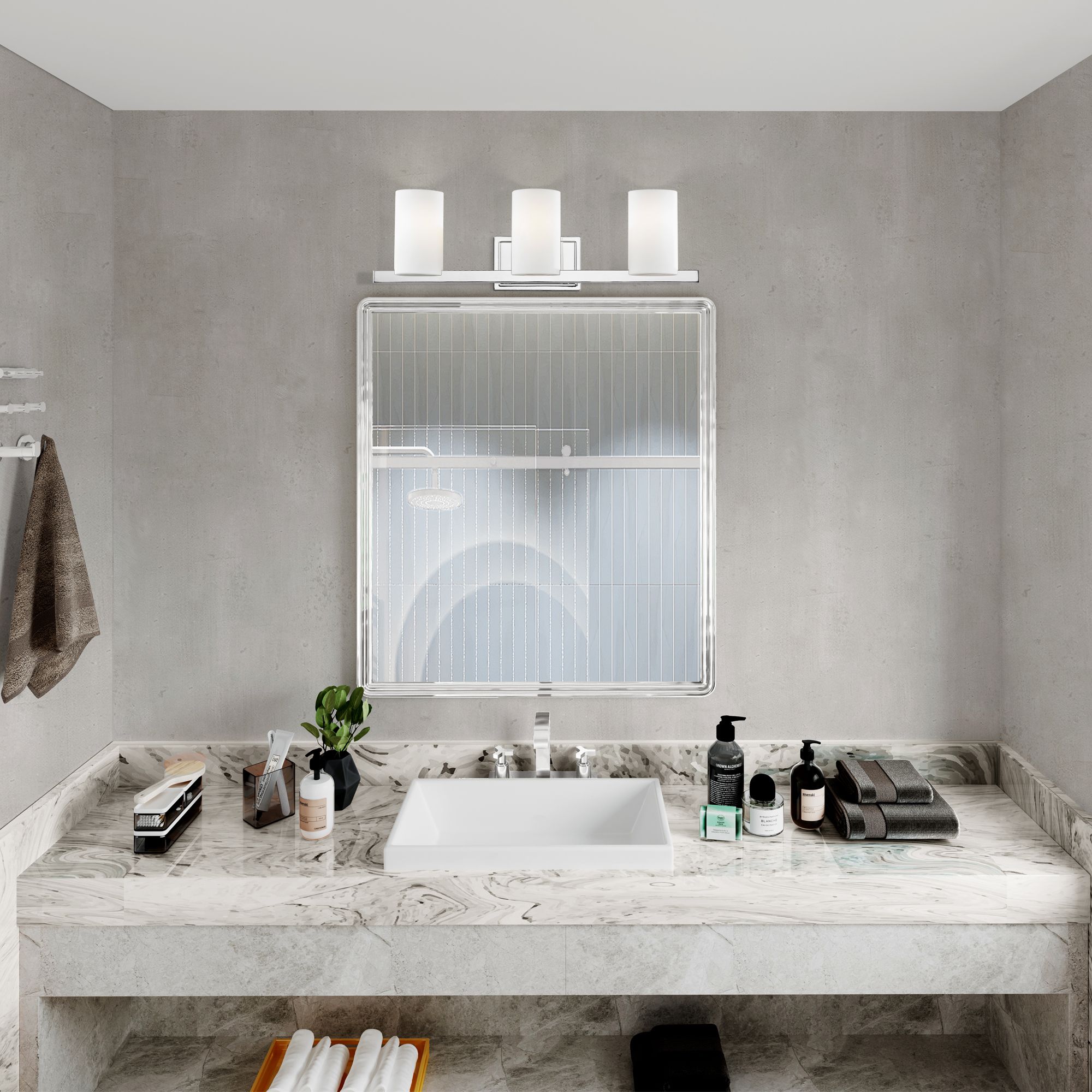 Astoria 26" Wide Polished Chrome 3-Light Vanity Bath Light