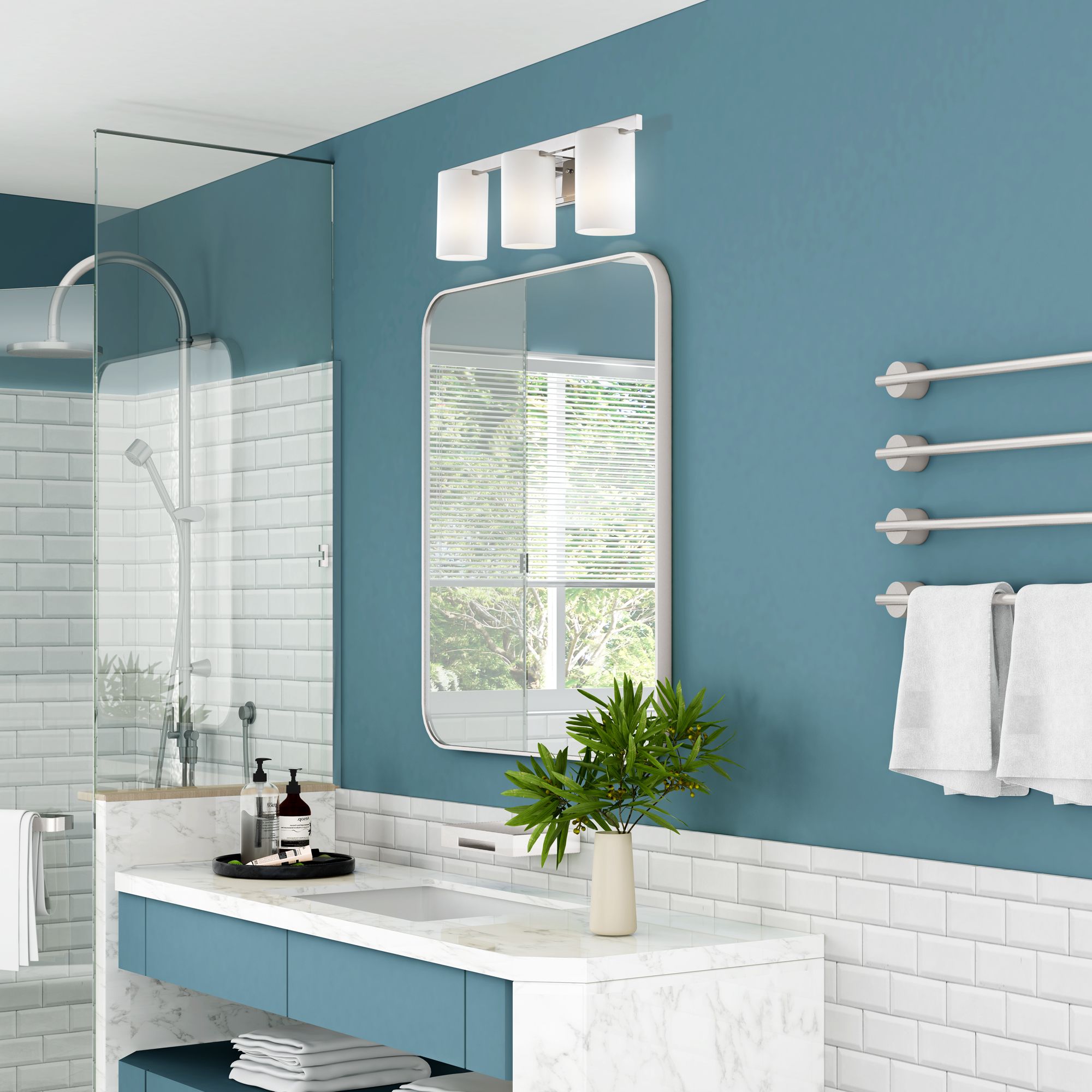 Astoria 26" Wide Polished Chrome 3-Light Vanity Bath Light